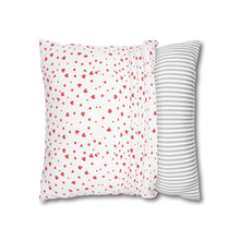 Load image into Gallery viewer, Red and White Hearts Pillow Case, Valentine's Day Decor. Pillow not included. 513k