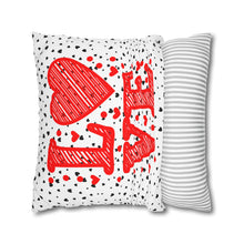 Load image into Gallery viewer, Red, White and Black Hearts Pillow Case, Valentine's Day Decor. Pillow not included. 513e