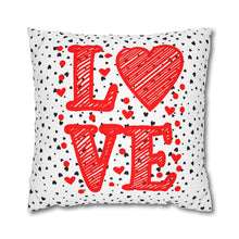 Load image into Gallery viewer, Red, White and Black Hearts Pillow Case, Valentine's Day Decor. Pillow not included. 513e