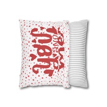 Load image into Gallery viewer, Red and White Hearts Pillow Case, Valentine's Day Decor. Pillow not included. 513h