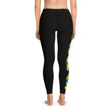 Load image into Gallery viewer, Bahamas Flag Inspired Stretchy Leggings - 352a