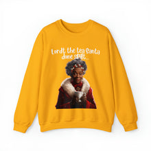 Load image into Gallery viewer, Santa Spills The Tea Sweatshirt, Humourous Gift for Her, Christmas Gift for Her, Black Mrs Claus, Funny Christmas Sweatshirt - 496g