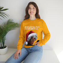Load image into Gallery viewer, Santa Getting Side Eye Sweatshirt, Humourous Gift for Her, Christmas Gift for Her, Black Mrs Claus, Funny Christmas Sweatshirt - 497c