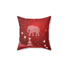 Load image into Gallery viewer, Elephant Pillow, Red and White Pillow - 530a