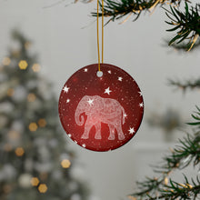 Load image into Gallery viewer, Red and White Elephant Ceramic Ornaments - 544a