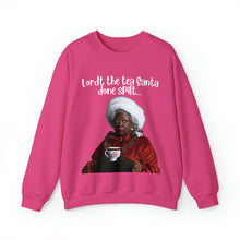 Load image into Gallery viewer, Santa Spills The Tea Sweatshirt, Humourous Gift for Her, Christmas Gift for Her, Black Mrs Claus, Funny Christmas Sweatshirt  - 496e