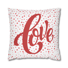 Load image into Gallery viewer, Red and White Hearts Pillow Case, Valentine's Day Decor. Pillow not included. 513k
