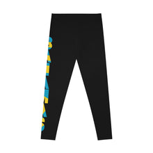 Load image into Gallery viewer, Bahamas Flag Inspired Stretchy Leggings - 352a