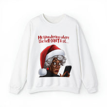 Load image into Gallery viewer, Santa Getting Side Eye Sweatshirt, Humourous Gift for Her, Christmas Gift for Her, Black Mrs Claus, Funny Christmas Sweatshirt - 497c