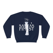 Load image into Gallery viewer, Santa&#39;s Finest Zeta Blue and White Christmas Sweatshirt - 523a
