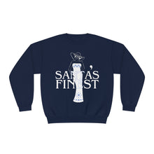 Load image into Gallery viewer, Santa's Finest Blue and White Christmas Sweatshirt - 523a