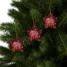 Load image into Gallery viewer, Red and White Elephant Ceramic Ornaments - 544a