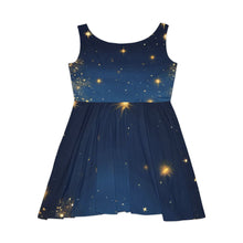 Load image into Gallery viewer, Pretty Poodle Christmas Dress, Blue and Gold Holidays Gift - 541a