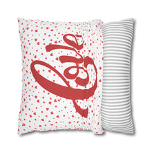 Load image into Gallery viewer, Red and White Hearts Pillow Case, Valentine's Day Decor. Pillow not included. 513k