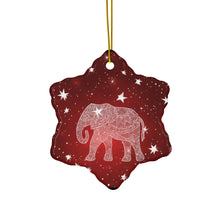 Load image into Gallery viewer, Red and White Elephant Ceramic Ornaments - 544a