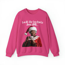 Load image into Gallery viewer, Santa Spills The Tea Sweatshirt, Humourous Gift for Her, Christmas Gift for Her, Black Mrs Claus, Funny Christmas Sweatshirt - 496d