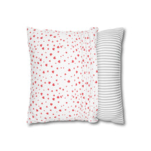 Load image into Gallery viewer, Red and White Hearts Pillow Case, Valentine's Day Decor. Pillow not included. 513h