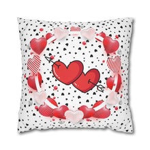 Load image into Gallery viewer, Red, White and Black Hearts Pillow Case, Valentine's Day Decor. Pillow not included. 513f