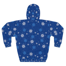 Load image into Gallery viewer, Finer Pullover Hoodie for Zeta, Blue and White on Blue Hoodie . -  570c
