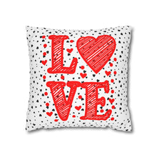 Load image into Gallery viewer, Red, White and Black Hearts Pillow Case, Valentine's Day Decor. Pillow not included. 513e