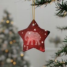 Load image into Gallery viewer, Red and White Elephant Ceramic Ornaments - 544a