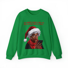Load image into Gallery viewer, Santa Getting Side Eye Sweatshirt, Humourous Gift for Her, Christmas Gift for Her, Black Mrs Claus, Funny Christmas Sweatshirt - 497b
