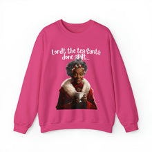 Load image into Gallery viewer, Santa Spills The Tea Sweatshirt, Humourous Gift for Her, Christmas Gift for Her, Black Mrs Claus, Funny Christmas Sweatshirt - 496g