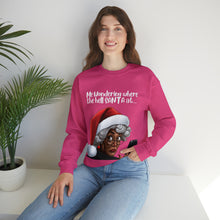 Load image into Gallery viewer, Santa Getting Side Eye Sweatshirt, Humourous Gift for Her, Christmas Gift for Her, Black Mrs Claus, Funny Christmas Sweatshirt - 497c