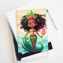Load image into Gallery viewer, Black Mermaid Journal, Black Princess Notebook, Afro Mermaid, Unique Black Art, Gift for Women and Girls - 458c
