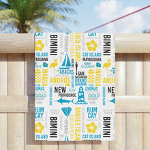 Load image into Gallery viewer, Islands of The Bahamas Beach Towels featuring Official Print - 345c