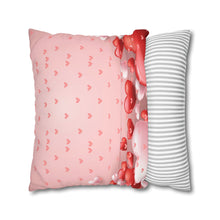 Load image into Gallery viewer, Red, White and Pink Hearts Pillow Case, Valentine's Day Decor. Pillow not included. 513d