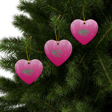 Load image into Gallery viewer, Santa's Pretty Girl Ceramic Ornaments, Pink and Green Ornaments. 542a