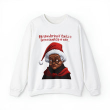 Load image into Gallery viewer, Santa Getting Side Eye Sweatshirt, Humourous Gift for Her, Christmas Gift for Her, Black Mrs Claus, Funny Christmas Sweatshirt - 497a