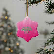 Load image into Gallery viewer, Santa's Pretty Girl Ceramic Ornaments, Pink and Green Ornaments. 542a