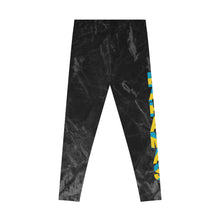 Load image into Gallery viewer, Bahamas Flag Inspired Stretchy Leggings - 352c