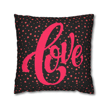 Load image into Gallery viewer, Pink and Black Hearts Pillow Case, Valentine's Day Decor. Pillow not included. 513j
