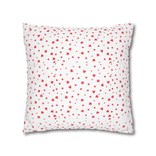 Load image into Gallery viewer, Red and White Hearts Pillow Case, Valentine's Day Decor. Pillow not included. 513h