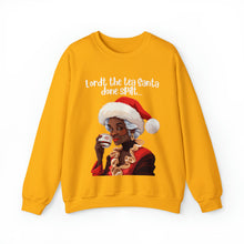 Load image into Gallery viewer, Santa Spills The Tea Sweatshirt, Humourous Gift for Her, Christmas Gift for Her, Black Mrs Claus, Funny Christmas Sweatshirt - 496d