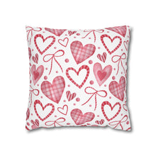 Load image into Gallery viewer, Red and White Hearts Pillow Case, Valentine's Day Decor. Pillow not included. 513a