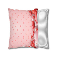 Load image into Gallery viewer, Red, White and Pink Hearts Pillow Case, Valentine's Day Decor. Pillow not included. 513d