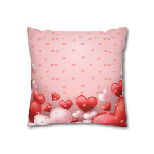 Load image into Gallery viewer, Red, White and Pink Hearts Pillow Case, Valentine's Day Decor. Pillow not included. 513c