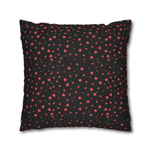 Load image into Gallery viewer, Pink and Black Hearts Pillow Case, Valentine's Day Decor. Pillow not included. 513j