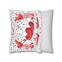 Load image into Gallery viewer, Red, White and Black Hearts Pillow Case, Valentine's Day Decor. Pillow not included. 513f