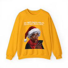 Load image into Gallery viewer, Santa Getting Side Eye Sweatshirt, Humourous Gift for Her, Christmas Gift for Her, Black Mrs Claus, Funny Christmas Sweatshirt - 497b