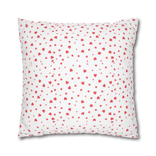 Load image into Gallery viewer, Red and White Hearts Pillow Case, Valentine's Day Decor. Pillow not included. 513k