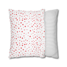 Load image into Gallery viewer, Red and White Hearts Pillow Case, Valentine's Day Decor. Pillow not included. 513k