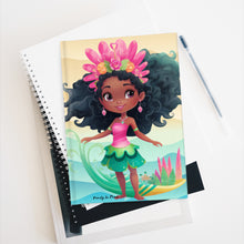 Load image into Gallery viewer, Black Mermaid Journal, Black Princess Notebook, Afro Mermaid,  Unique Black Art, Gift for Women and Girls  - 458a
