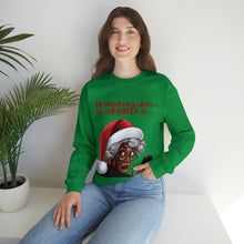 Load image into Gallery viewer, Santa Getting Side Eye Sweatshirt, Humourous Gift for Her, Christmas Gift for Her, Black Mrs Claus, Funny Christmas Sweatshirt - 497c