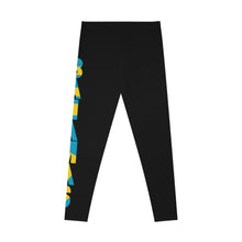 Load image into Gallery viewer, Bahamas Flag Inspired Stretchy Leggings - 352a