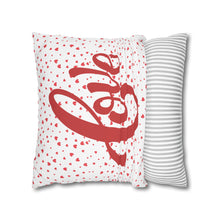 Load image into Gallery viewer, Red and White Hearts Pillow Case, Valentine's Day Decor. Pillow not included. 513k